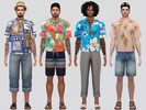 Sims 4 — Waves Beach Shirt by McLayneSims — TSR EXCLUSIVE