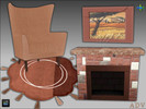 Sims 4 — ADV-Mabra SEVEN s4NookSet by MABRA2 — Set includes livingchair, fireplace, rug and painting