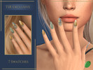 Sims 4 — Celestial Almond Nails by Pitted0live — Almond shaped nails with a celestial theme featuring moon and sun