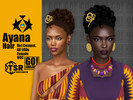 Sims 4 — Ayana Hair by GoAmazons — Curly afro updo hairstyle with golden accessory in maxis style.