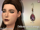 Sims 4 — Delicate Gem Earrings by SunflowerPetalsCC — A pair of small dangle earrings with gemstones attached. Comes in 7