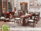 Sims 4 — Fields Dining Room by BlusterSims — Fields Living Room combines rustic elegance with cozy farmhouse charm,