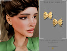 Sims 4 — Golden Farfalle Pasta Earrings by Glitterberryfly — Golden Farfalle Pasta Stud Earrings