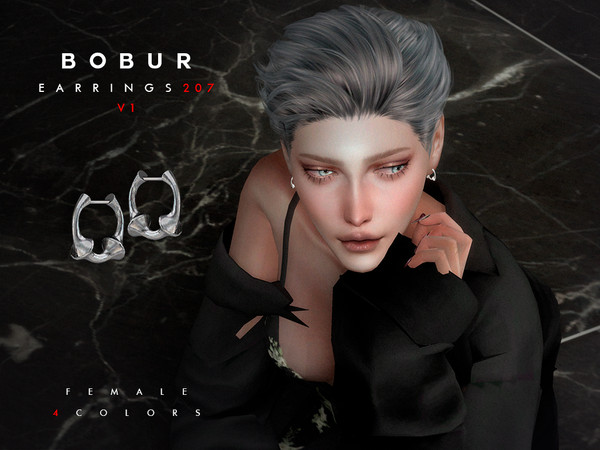 Sims 4 — Flux Earrings V1 by Bobur2 — Flux Earrings Set for female