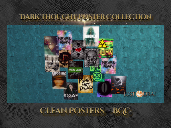 Sims 4 — Dark Thoughts - Poster Set 1  |  JustDraven Grunge Poster by Draven298 — A couple weeks ago when I was in a shit