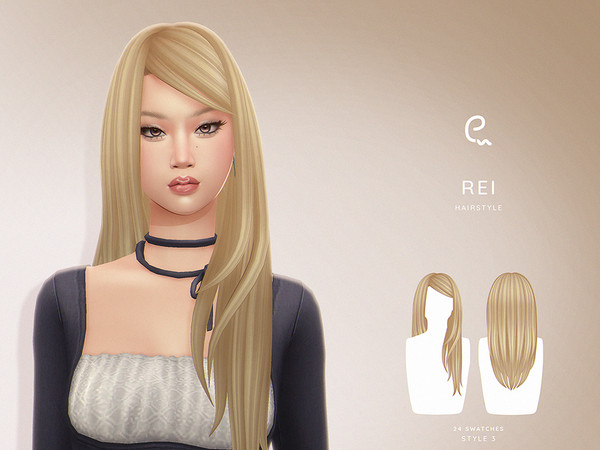 Sims 4 — Rei Hiarstyle - Style 3 by Enriques4 — New Mesh