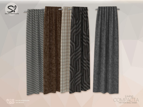Sims 4 — Compacta Living- Curtain 1 tile short by SIMcredible! — Although we know we closed Compacta series last week