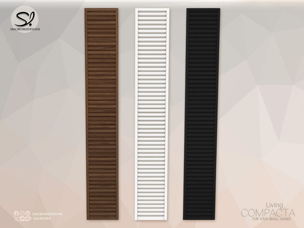 Sims 4 — Compacta Living- Slat Wall Panel Tall by SIMcredible! — Although we know we closed Compacta series last week