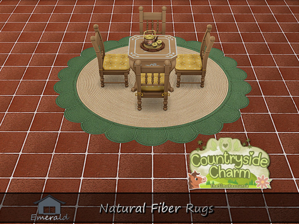 Sims 4 — Natural Fiber Rugs 2 by Emerald — Natural fiber rugs are made from the stiff,coarse fibers of the agave plant.