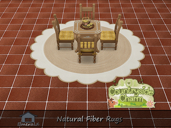 Sims 4 — Natural Fiber Rugs 4 by Emerald — Natural fiber rugs are made from the stiff,coarse fibers of the agave plant.