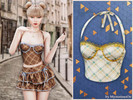 Sims 4 — Plaid lace trim bustier top by MysteriousOo — A feminine plaid bustier top featuring structured cups, thin