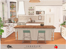 Sims 4 — Jaquelin - kitchen by melapples — an elegant kitchen with wood countertops and gold accents. 6x6