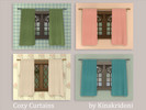 Sims 4 — Cozy Curtains fo Small Double Windows by kinakridoni2 — Perfect for cottage windows and other short double