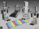 Sims 4 — ADV-Mabra ONE s4GymSet by MABRA2 — a set with various pieces of gym equipment