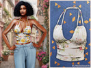 Sims 4 — Summer floral halter crop top by MysteriousOo — A feminine halter crop top featuring a plunging neckline,