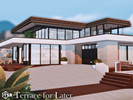 Sims 4 — Terrace for Later l noCC by simZmora — A spacious two-bedroom, two-bathroom modern build set in a calm
