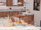 Sims 4 — Sallie Kitchen by BlusterSims — Sallie Kitchen is a bright, cozy space with warm wood, soft blush tones, rattan
