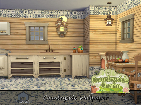 Sims 4 — Countryside Wallpaper S6 by Emerald — Country style wallpaper will bring an authentic aged to perfection warmth