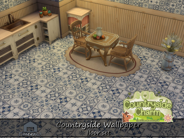 Sims 4 — Countryside Wallpaper floor3 by Emerald — Country style wallpaper will bring an authentic aged to perfection