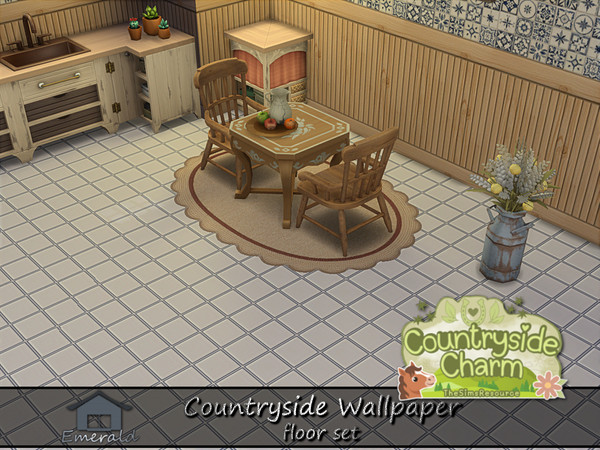 Sims 4 — Countryside Wallpaper floor5 by Emerald — Country style wallpaper will bring an authentic aged to perfection
