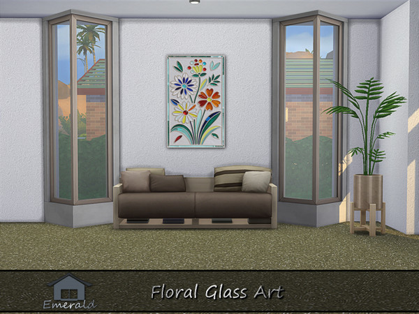 Sims 4 — FloralGlassArt1 by Emerald — Floral glass art symbolize the beauty of nature that never fades.