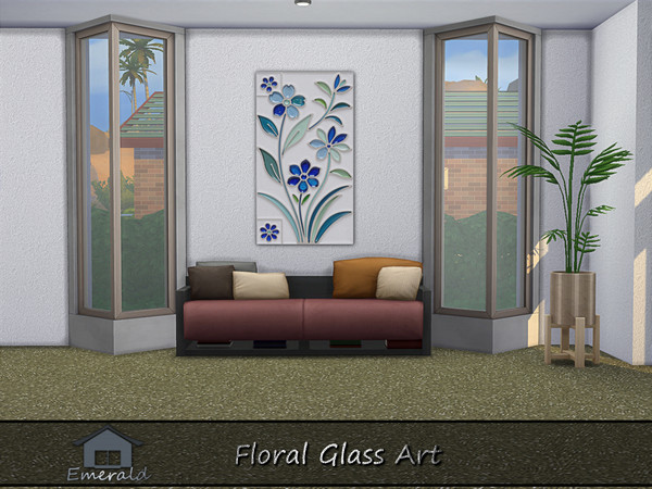 Sims 4 — FloralGlassArt2 by Emerald — Floral glass art symbolize the beauty of nature that never fades.