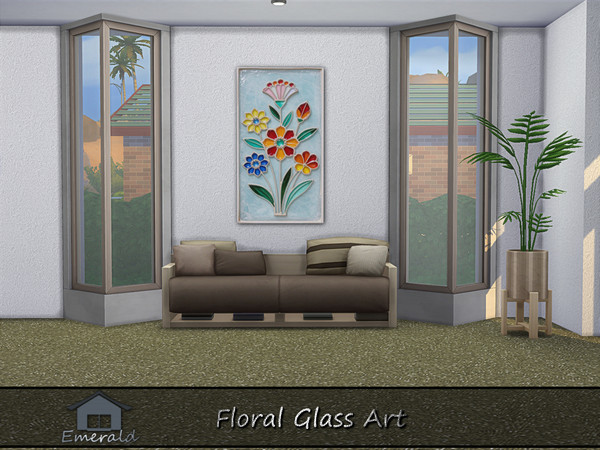 Sims 4 — FloralGlassArt4 by Emerald — Floral glass art symbolize the beauty of nature that never fades.