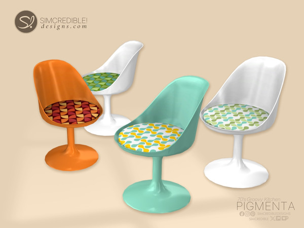 Sims 4 — Pigmenta Chair by SIMcredible! — Back to the groovy's time, the second part of our Pigmenta kitchen is the