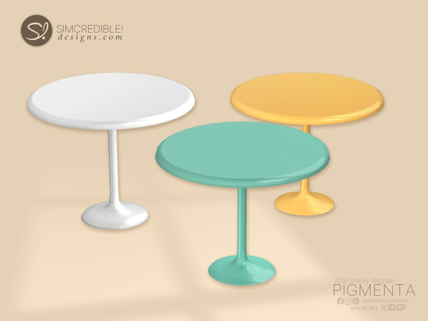 Sims 4 — Pigmenta Dining Table by SIMcredible! — Back to the groovy's time, the second part of our Pigmenta kitchen is