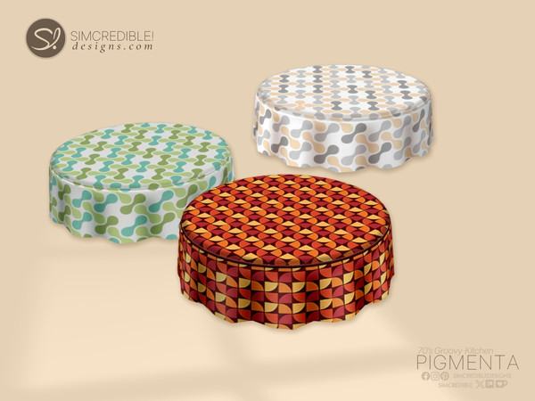 Sims 4 — Pigmenta Kitchen table cloth by SIMcredible! — Back to the groovy's time, the second part of our Pigmenta