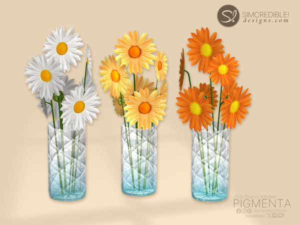 Sims 4 — Pigmenta Flowers by SIMcredible! — Back to the groovy's time, the second part of our Pigmenta kitchen is the