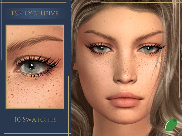 Sims 4 — Marissa 3D Lashes by Pitted0live — Mascara coated mid length alpha style eyelashes Top lash only swatches