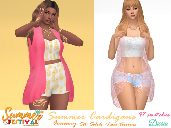 Sims 4 — Dissia_Summer Accessory Lace Cardigan Base Layer Update AN555.package by Dissia — Sleeveless loose summer