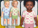 Sims 4 — Infant Girls Preppy Coquette Oufit Set by Pelineldis — Kids fashion clothing: five tops, panties and sneakers