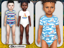 Sims 4 — Toddler Sailboats Bodysuits by Pelineldis — Kids fashion clothing: five bodysuits for toddler boys and girls