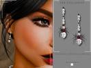 Sims 4 — Spider Diamond Earrings by Glitterberryfly — A halloween spider dangle earring with diamonds and rubies