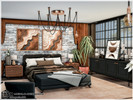 Sims 4 — Merlo-Bedroom by marychabb — Merlo is a bedroom decorated in shades of brown, black and beige. The look is