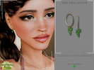 Sims 4 — Countryside Charm - Cactus Hoop Earrings by Glitterberryfly — A green cactus hoop earring with pearls