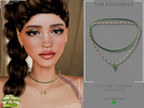 Sims 4 — Countryside Charm - Cactus Layered Necklace by Glitterberryfly — A layered necklace with green metal and cactus