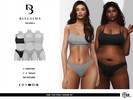 Sims 4 — Marl Thin Strap Lingerie Set by Bill_Sims — This set includes a scoop neckline bralette and a pair of Brazilian