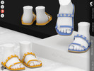 Sims 4 — Shoes KP1W- Toddler by KaTPurpura — Flat sandals with floral embellishment.