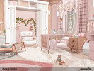 Sims 4 — Pink Lullaby by Nessca — Pink Lullaby is a charming nursery featuring shades of soft pink and warm wood, along
