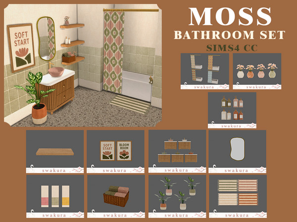 Sims 4 — MOSS Bathroom Collection by Swakura — 1 MOSS Bathtub