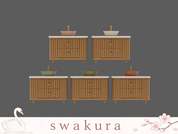 Sims 4 — MOSS Sink by Swakura — 1 MOSS Bathtub