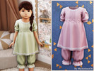 Sims 4 — Toddler - Lace trim set by MysteriousOo — A delicate outfit featuring a puff sleeve dress with pleated