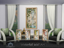 Sims 4 — Waterfall Wall Painting by Emerald — Waterfall calming atmosphere, bringing nature indoors makes a room feel