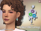 Sims 4 — Spilled Milk Earrings by SunflowerPetalsCC — A pair of earrings shaped like a milk spill with three pieces of