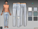 Sims 4 — ADV-Mabra FOUR s4amBottomSet by MABRA2 — Denim pants in 6 swatches