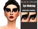 Sims 4 — Black Swan Inspired Eye Makeup by _alttrait_ — We're starting the Halloween makeup looks early this year!
