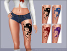 Sims 4 — Shadow Girl Tattoo by ANGISSI — PREVIEWS MADE USING HQ MOD HQ compatible